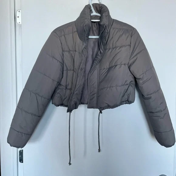 Grey Cropped Puffer - Picture 3 of 5